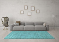 Machine Washable Oriental Light Blue Industrial Rug, wshurb243lblu