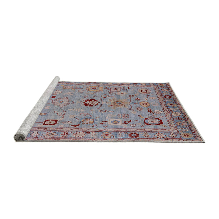 Sideview of Machine Washable Industrial Modern Mauve Taupe Purple Rug, wshurb2440