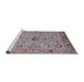 Sideview of Machine Washable Industrial Modern Mauve Taupe Purple Rug, wshurb2440