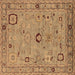 Square Machine Washable Oriental Brown Traditional Rug, wshurb2440brn