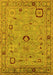 Machine Washable Oriental Yellow Traditional Rug, wshurb2440yw