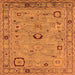 Square Machine Washable Oriental Orange Traditional Area Rugs, wshurb2440org