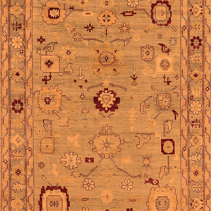 Machine Washable Oriental Orange Traditional Area Rugs, wshurb2440org