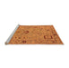 Sideview of Machine Washable Oriental Orange Traditional Area Rugs, wshurb2440org