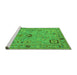 Sideview of Machine Washable Oriental Green Traditional Area Rugs, wshurb2440grn