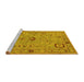 Sideview of Machine Washable Oriental Yellow Traditional Rug, wshurb2440yw