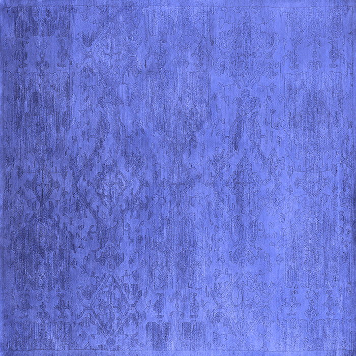 Square Machine Washable Persian Blue Bohemian Rug, wshurb2441blu