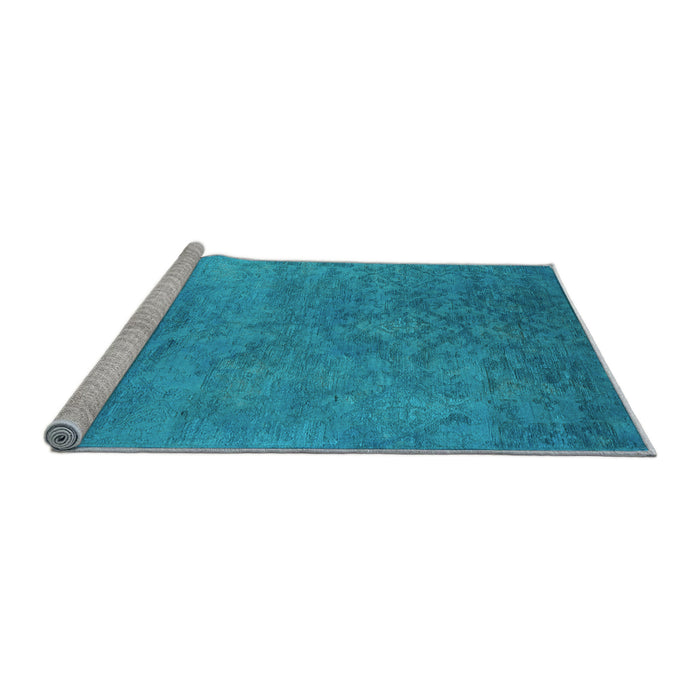 Sideview of Machine Washable Persian Light Blue Bohemian Rug, wshurb2441lblu