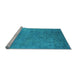 Sideview of Machine Washable Persian Light Blue Bohemian Rug, wshurb2441lblu