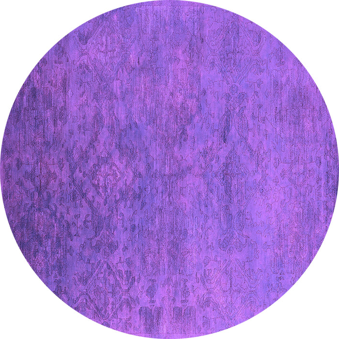 Round Persian Purple Bohemian Rug, urb2441pur