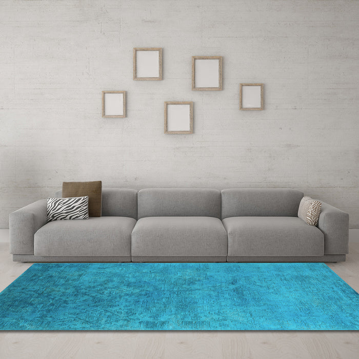 Machine Washable Persian Light Blue Bohemian Rug in a Living Room, wshurb2441lblu
