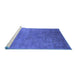 Sideview of Machine Washable Persian Blue Bohemian Rug, wshurb2441blu