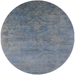 Round Mid-Century Modern Light Slate Gray Persian Rug, urb2441