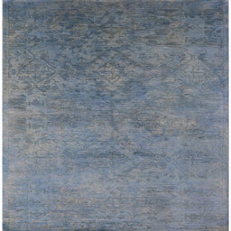 Square Mid-Century Modern Light Slate Gray Persian Rug, urb2441