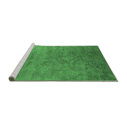 Sideview of Machine Washable Persian Emerald Green Bohemian Area Rugs, wshurb2441emgrn