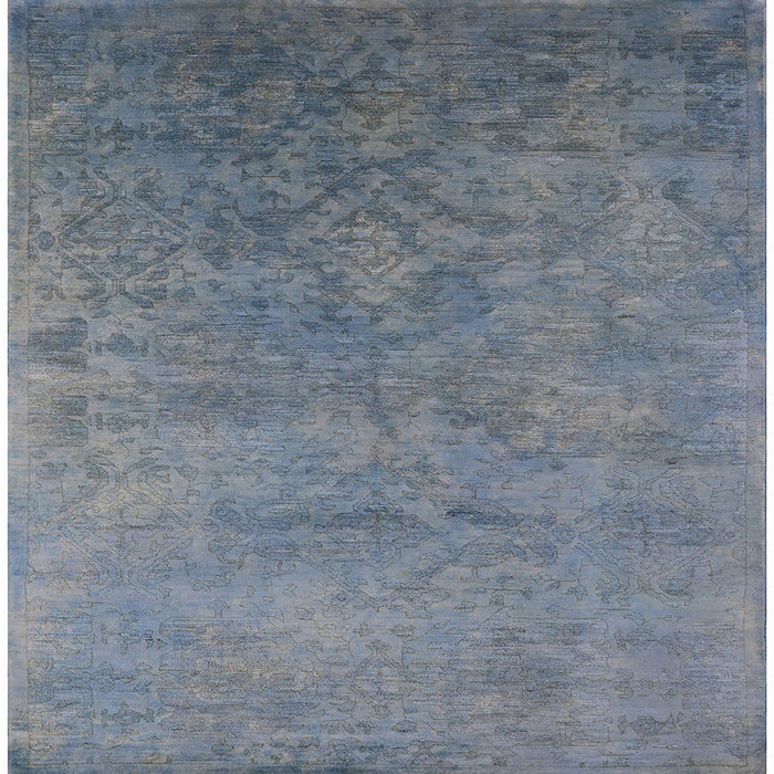 Square Machine Washable Industrial Modern Light Slate Gray Rug, wshurb2441