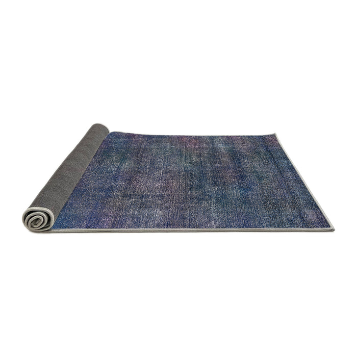 Sideview of Mid-Century Modern Blue Oriental Rug, urb2442