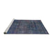 Sideview of Machine Washable Industrial Modern Blue Rug, wshurb2442