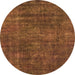 Round Oriental Orange Industrial Rug, urb2442org