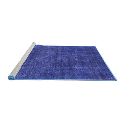 Sideview of Machine Washable Oriental Blue Industrial Rug, wshurb2442blu