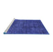 Sideview of Machine Washable Oriental Blue Industrial Rug, wshurb2442blu