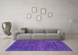 Machine Washable Oriental Purple Industrial Area Rugs in a Living Room, wshurb2442pur