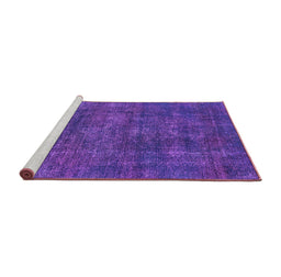 Sideview of Machine Washable Oriental Purple Industrial Area Rugs, wshurb2442pur