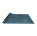 Sideview of Mid-Century Modern Blue Ivy Blue Persian Rug, urb2443