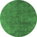 Round Persian Emerald Green Bohemian Rug, urb2443emgrn