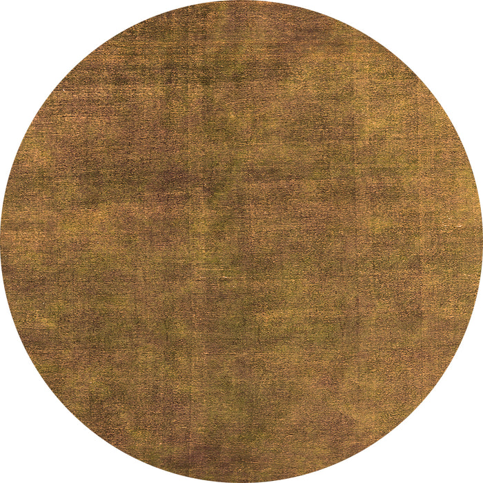 Round Machine Washable Persian Orange Bohemian Area Rugs, wshurb2443org