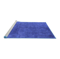Sideview of Machine Washable Persian Blue Bohemian Rug, wshurb2443blu