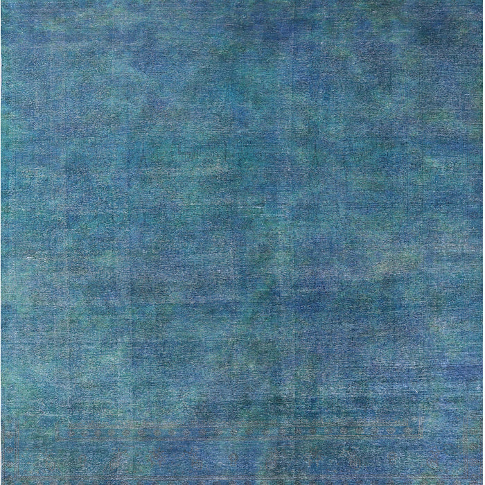 Square Machine Washable Industrial Modern Blue Ivy Blue Rug, wshurb2443