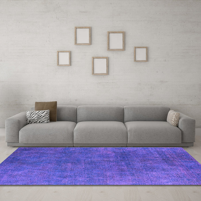 Machine Washable Persian Purple Bohemian Area Rugs in a Living Room, wshurb2443pur