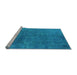 Sideview of Machine Washable Persian Light Blue Bohemian Rug, wshurb2443lblu