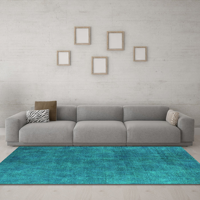 Machine Washable Persian Turquoise Bohemian Area Rugs in a Living Room,, wshurb2443turq