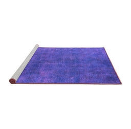 Sideview of Machine Washable Persian Purple Bohemian Area Rugs, wshurb2443pur