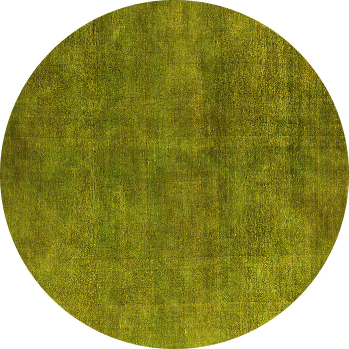 Round Persian Yellow Bohemian Rug, urb2443yw