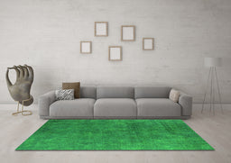 Machine Washable Persian Green Bohemian Area Rugs in a Living Room,, wshurb2443grn