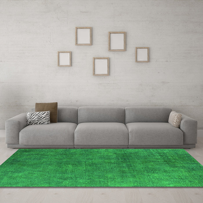Machine Washable Persian Green Bohemian Area Rugs in a Living Room,, wshurb2443grn