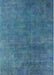 Machine Washable Industrial Modern Blue Ivy Blue Rug, wshurb2443