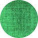 Round Persian Green Bohemian Rug, urb2444grn