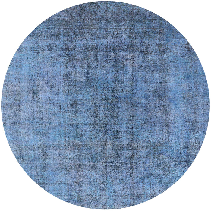 Round Machine Washable Industrial Modern Iceberg Blue Rug, wshurb2444