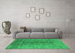 Machine Washable Persian Green Bohemian Area Rugs in a Living Room,, wshurb2444grn