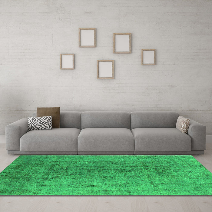 Machine Washable Persian Green Bohemian Area Rugs in a Living Room,, wshurb2444grn