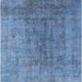 Square Mid-Century Modern Iceberg Blue Persian Rug, urb2444