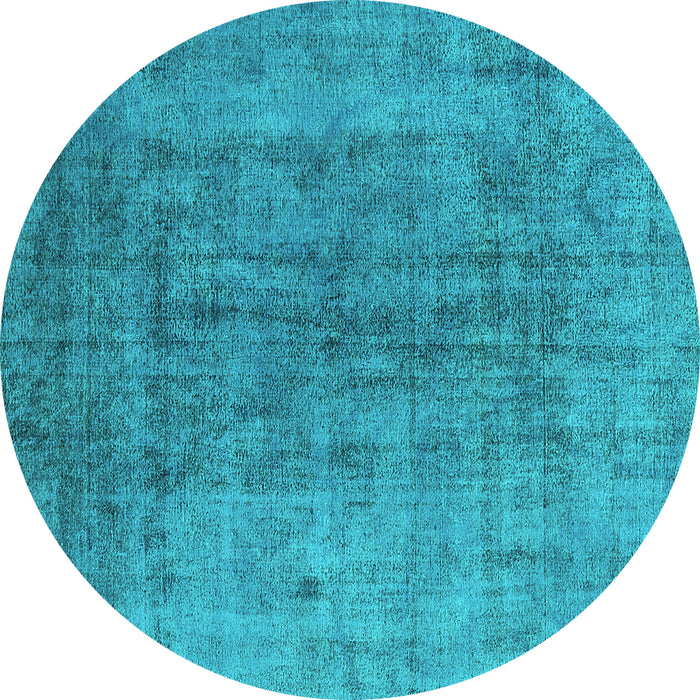 Round Machine Washable Persian Turquoise Bohemian Area Rugs, wshurb2444turq