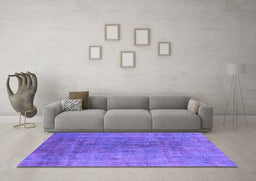 Machine Washable Persian Purple Bohemian Area Rugs in a Living Room, wshurb2444pur