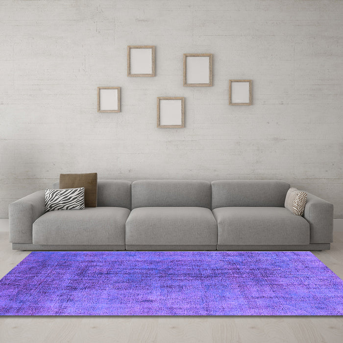 Machine Washable Persian Purple Bohemian Area Rugs in a Living Room, wshurb2444pur