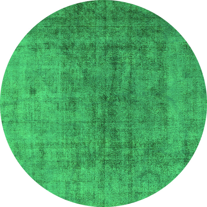 Round Machine Washable Persian Green Bohemian Area Rugs, wshurb2444grn