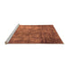 Sideview of Machine Washable Oriental Orange Industrial Area Rugs, wshurb2445org